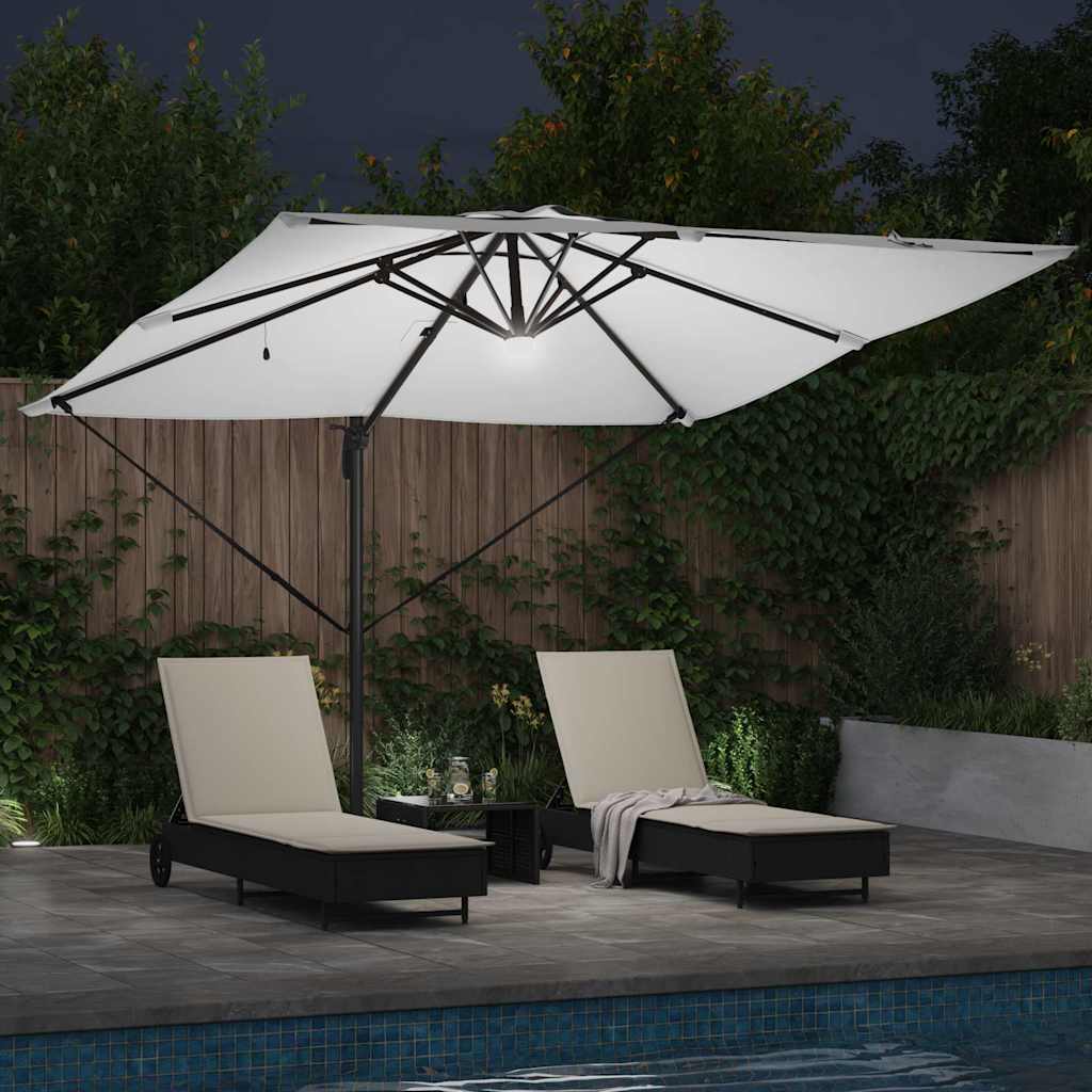 vidaXL Roma Parasol Beige 286 x 284 x 270 cm Aluminium and Polyester