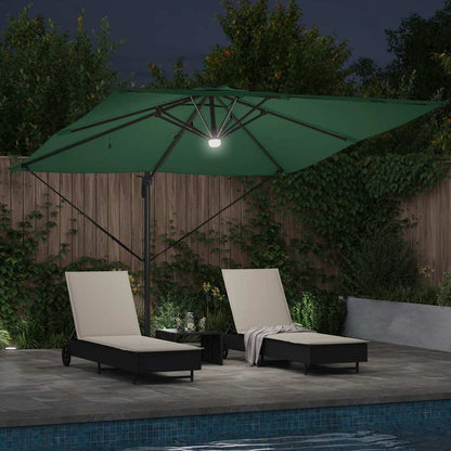 vidaXL Roma Parasol Green 286 x 284 x 270 cm Aluminium and Polyester