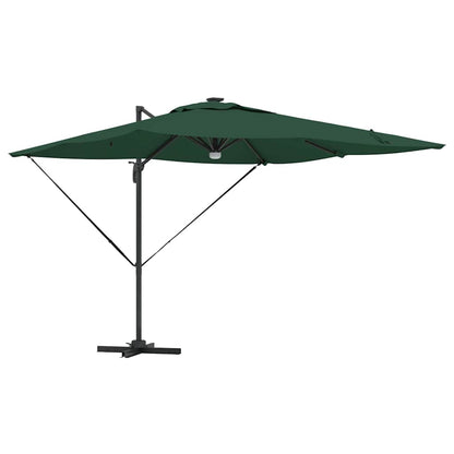 vidaXL Roma Parasol Green 286 x 284 x 270 cm Aluminium and Polyester