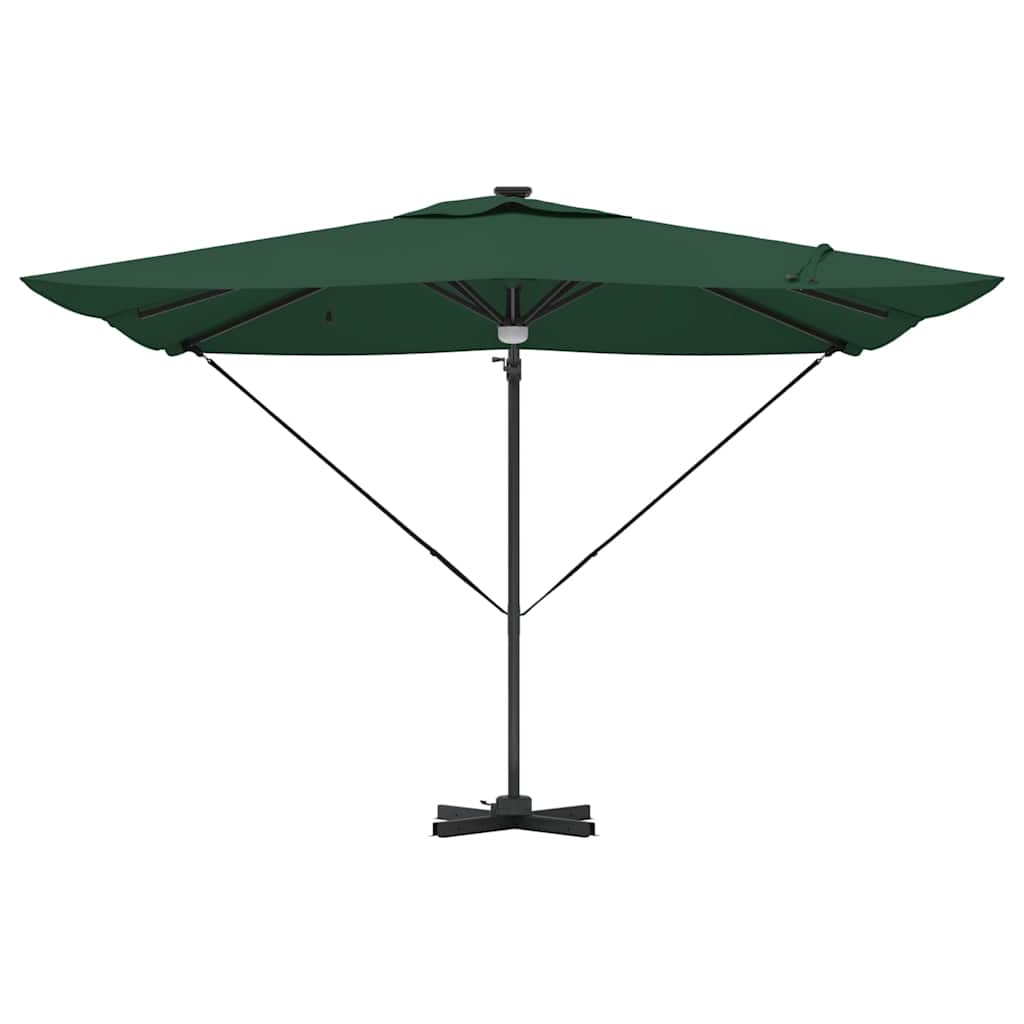 vidaXL Roma Parasol Green 286 x 284 x 270 cm Aluminium and Polyester