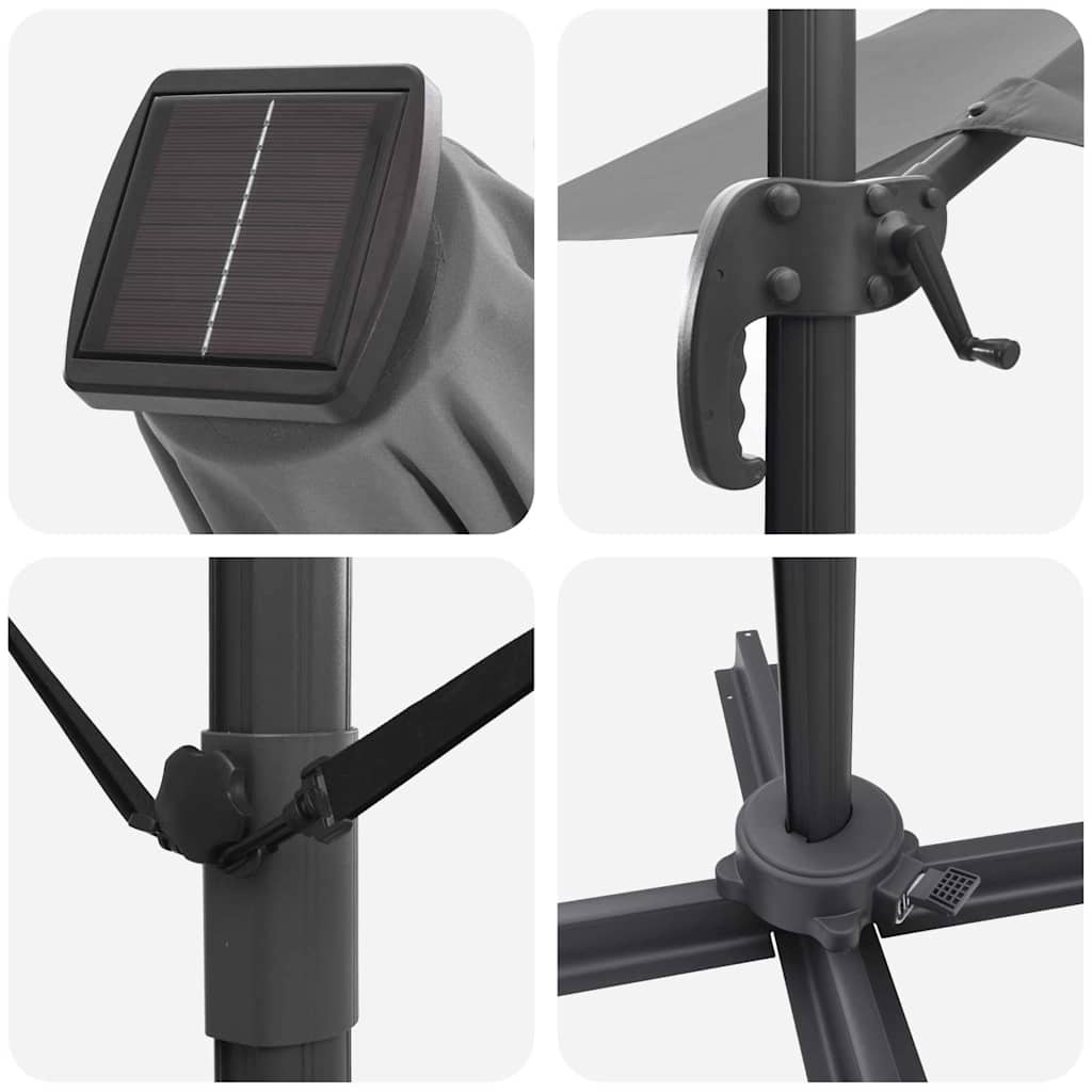 vidaXL Roma Parasol Anthracite 286 x 284 x 270 cm