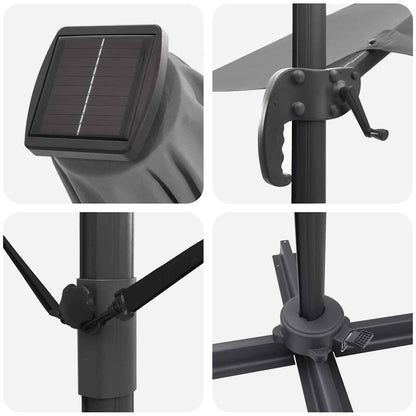 vidaXL Roma Parasol Anthracite 286 x 284 x 270 cm