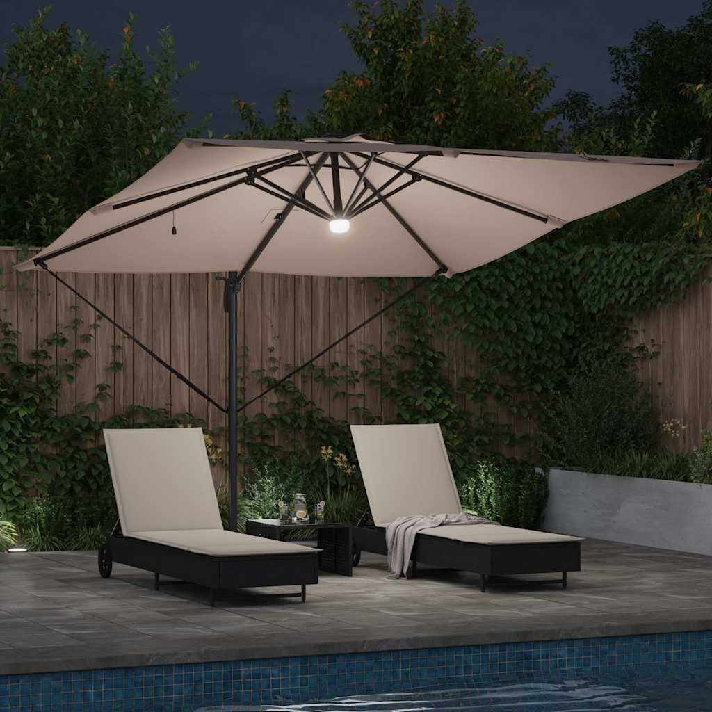 vidaXL Roma Parasol Taupe 286 x 284 x 270 cm Aluminium and Polyester