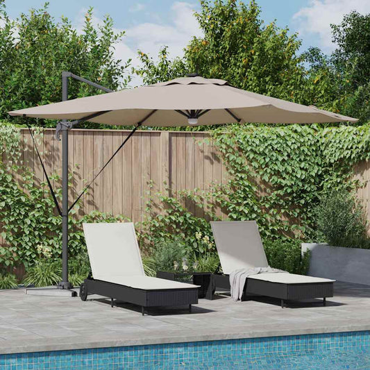 vidaXL Roma Parasol Taupe 286 x 284 x 270 cm Aluminium and Polyester