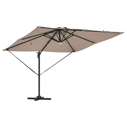 vidaXL Roma Parasol Taupe 286 x 284 x 270 cm Aluminium and Polyester