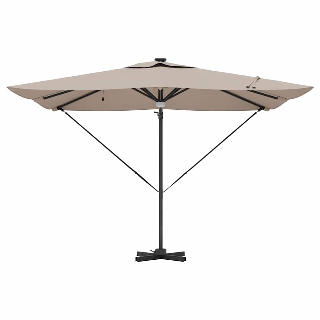 vidaXL Roma Parasol Taupe 286 x 284 x 270 cm Aluminium and Polyester