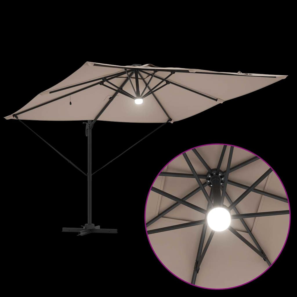vidaXL Roma Parasol Taupe 286 x 284 x 270 cm Aluminium and Polyester