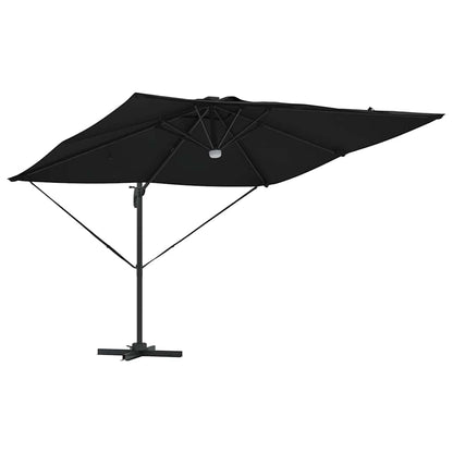 vidaXL Roma Parasol Black 286 x 284 x 270 cm Aluminium and Polyester