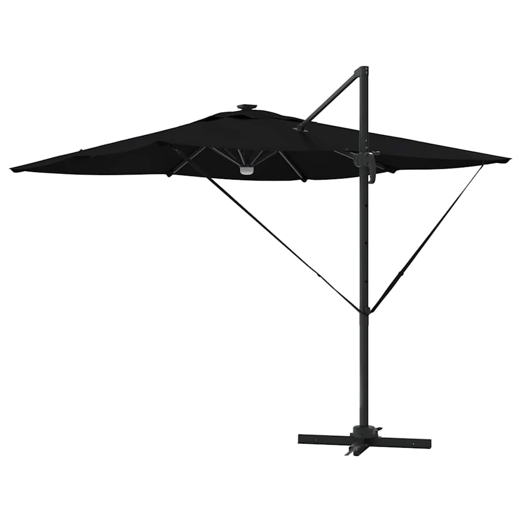 vidaXL Roma Parasol Black 286 x 284 x 270 cm Aluminium and Polyester