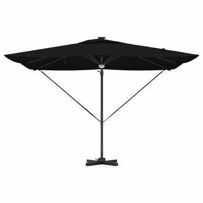 vidaXL Roma Parasol Black 286 x 284 x 270 cm Aluminium and Polyester