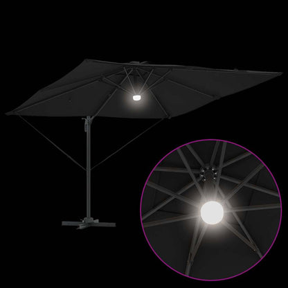 vidaXL Roma Parasol Black 286 x 284 x 270 cm Aluminium and Polyester