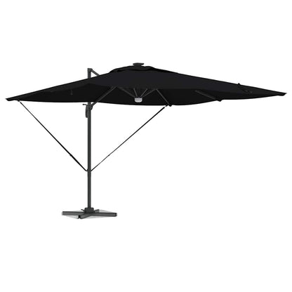 vidaXL Roma Parasol Black 286 x 284 x 270 cm Aluminium and Polyester
