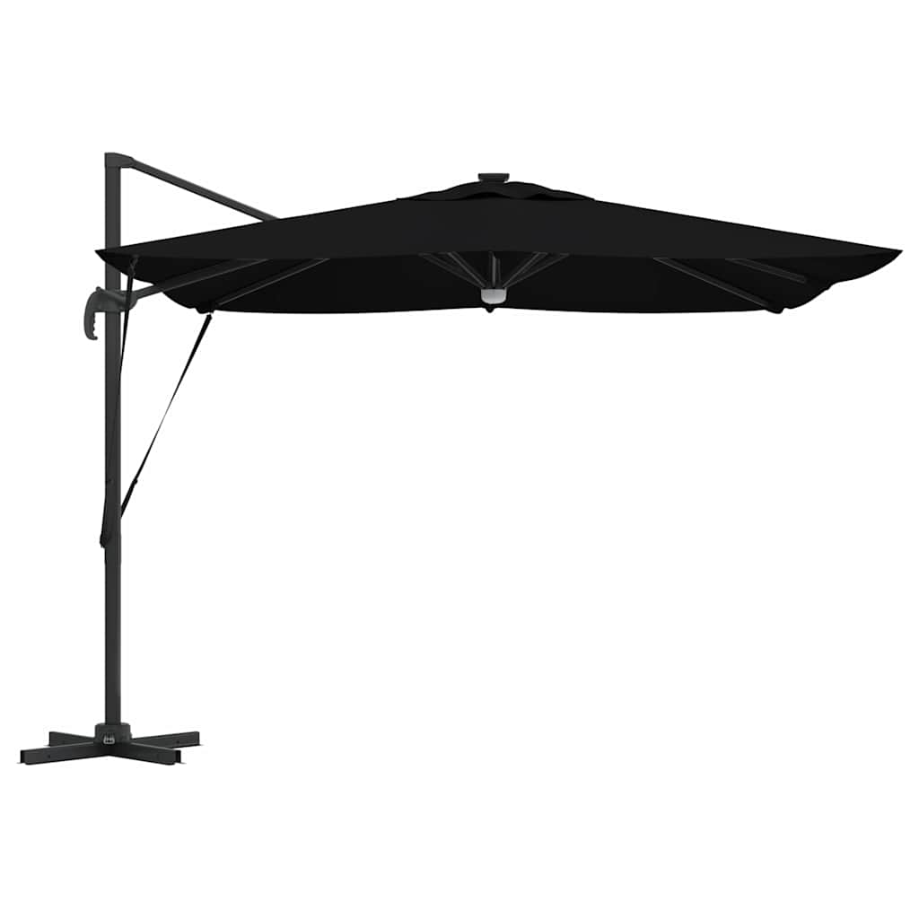 vidaXL Roma Parasol Black 286 x 284 x 270 cm Aluminium and Polyester