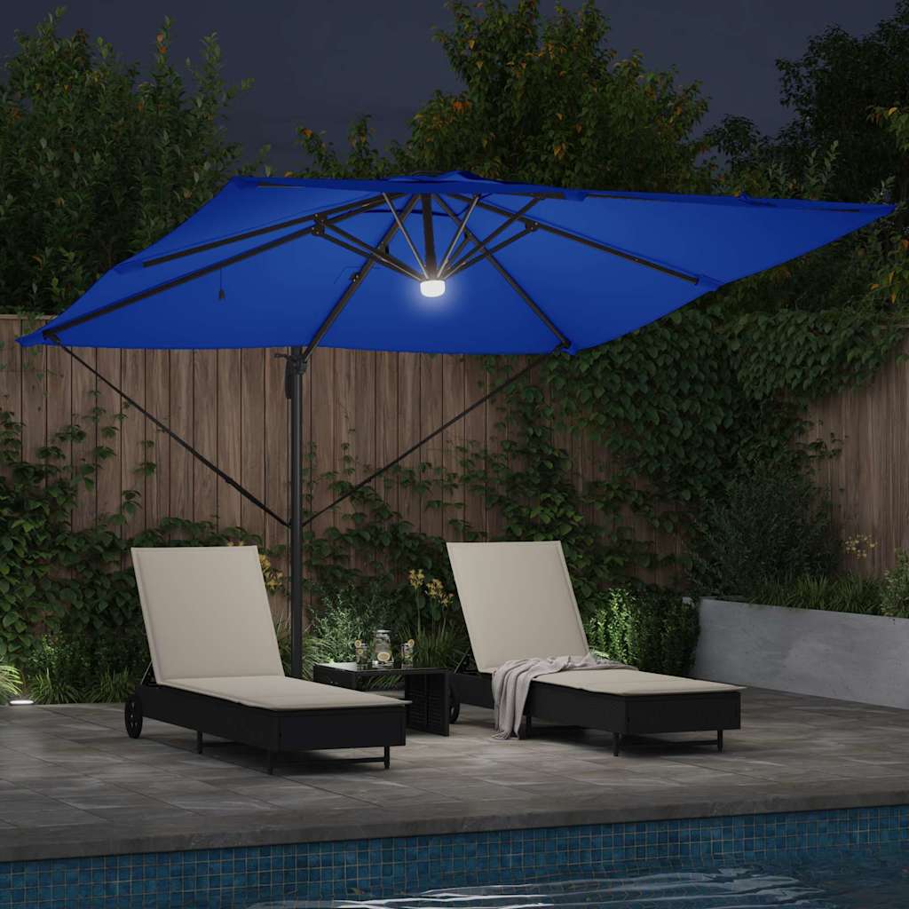 vidaXL Roma Parasol Blue 286 x 284 x 270 cm Aluminium and Polyester