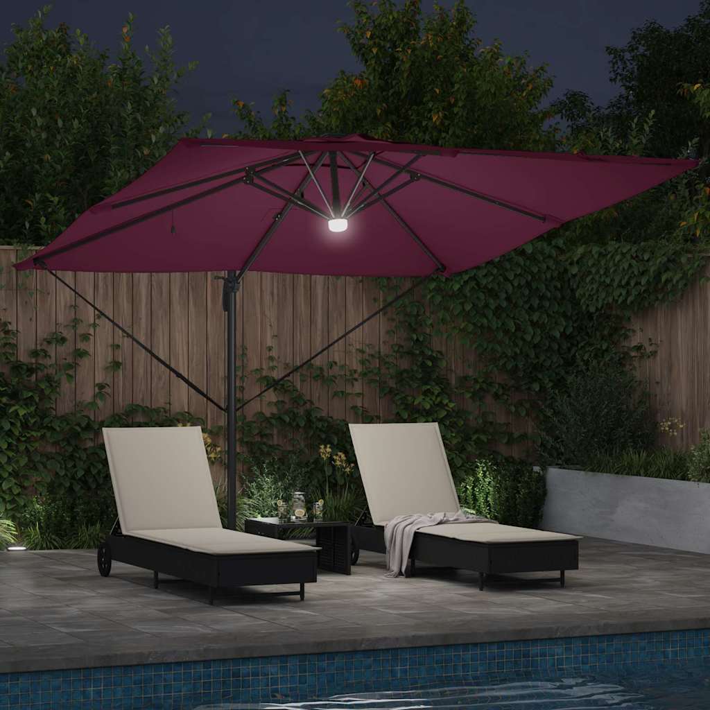 vidaXL Roma Parasol Red 286 x 284 x 270 cm Aluminium and Polyester