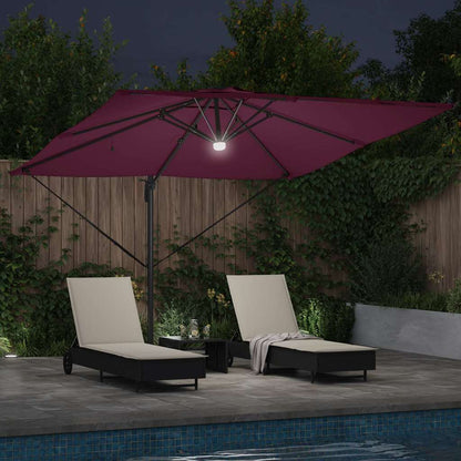 vidaXL Roma Parasol Red 286 x 284 x 270 cm Aluminium and Polyester