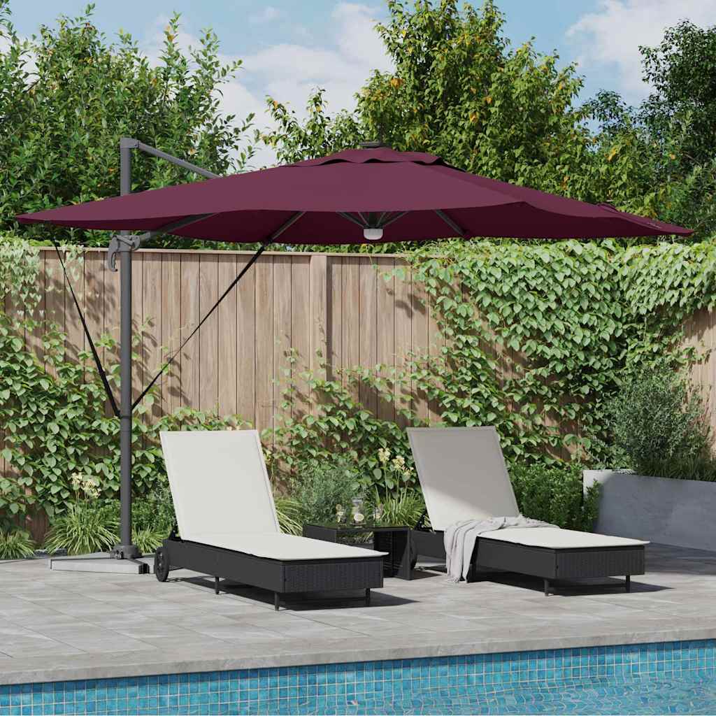 vidaXL Roma Parasol Red 286 x 284 x 270 cm Aluminium and Polyester
