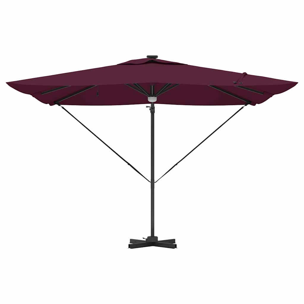vidaXL Roma Parasol Red 286 x 284 x 270 cm Aluminium and Polyester