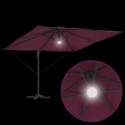vidaXL Roma Parasol Red 286 x 284 x 270 cm Aluminium and Polyester