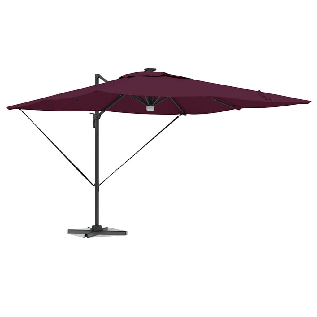 vidaXL Roma Parasol Red 286 x 284 x 270 cm Aluminium and Polyester