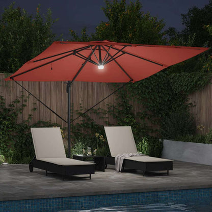 vidaXL Roma Parasol Red 286 x 284 x 270 cm Aluminium and Polyester