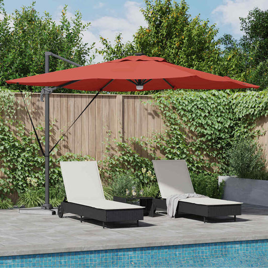 vidaXL Roma Parasol Red 286 x 284 x 270 cm Aluminium and Polyester