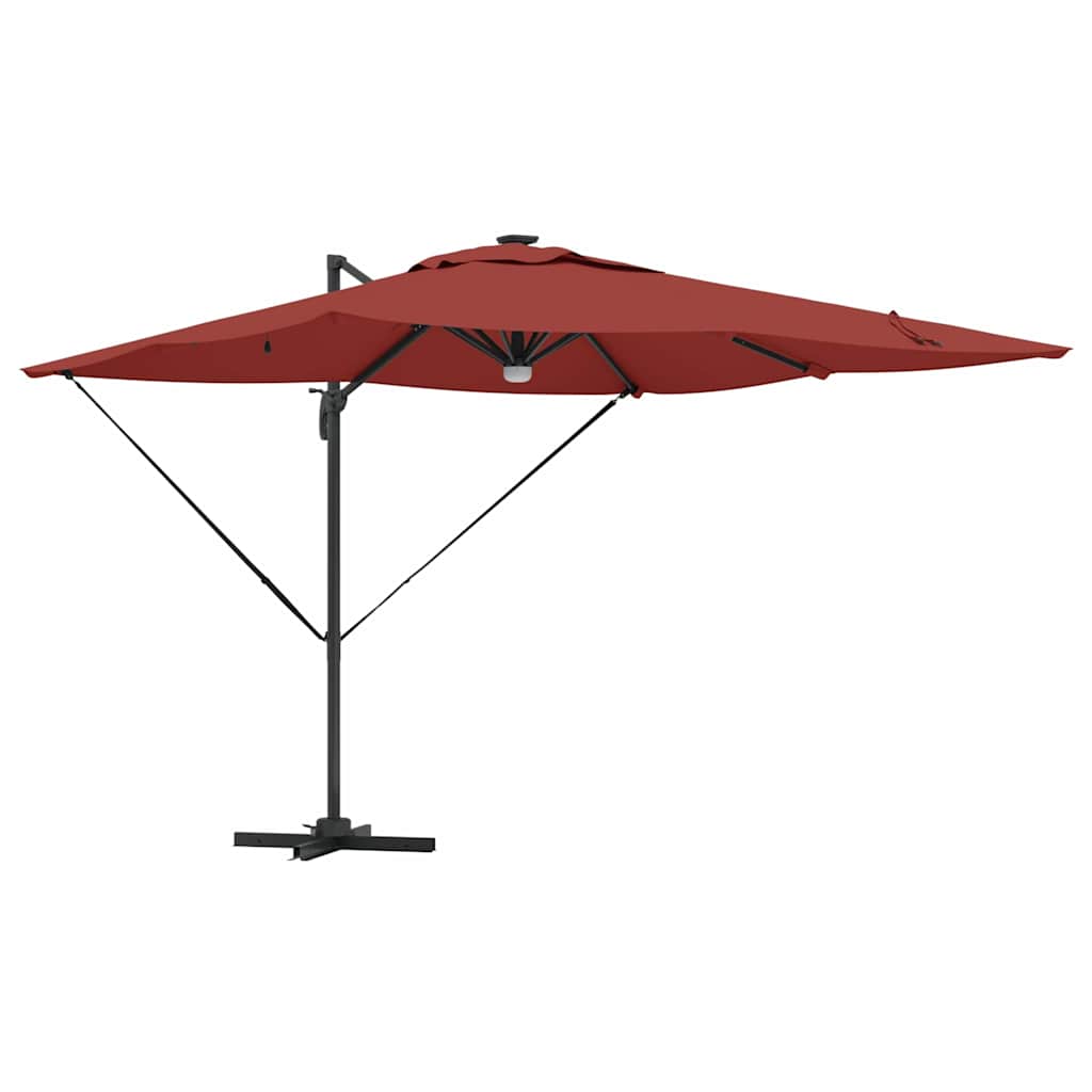 vidaXL Roma Parasol Red 286 x 284 x 270 cm Aluminium and Polyester