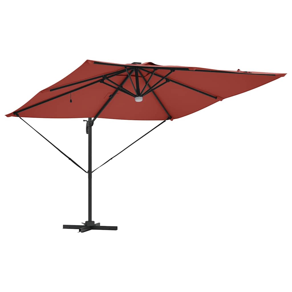 vidaXL Roma Parasol Red 286 x 284 x 270 cm Aluminium and Polyester