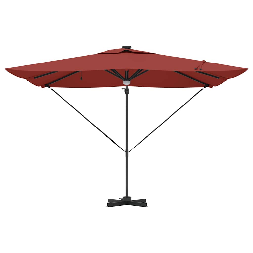 vidaXL Roma Parasol Red 286 x 284 x 270 cm Aluminium and Polyester