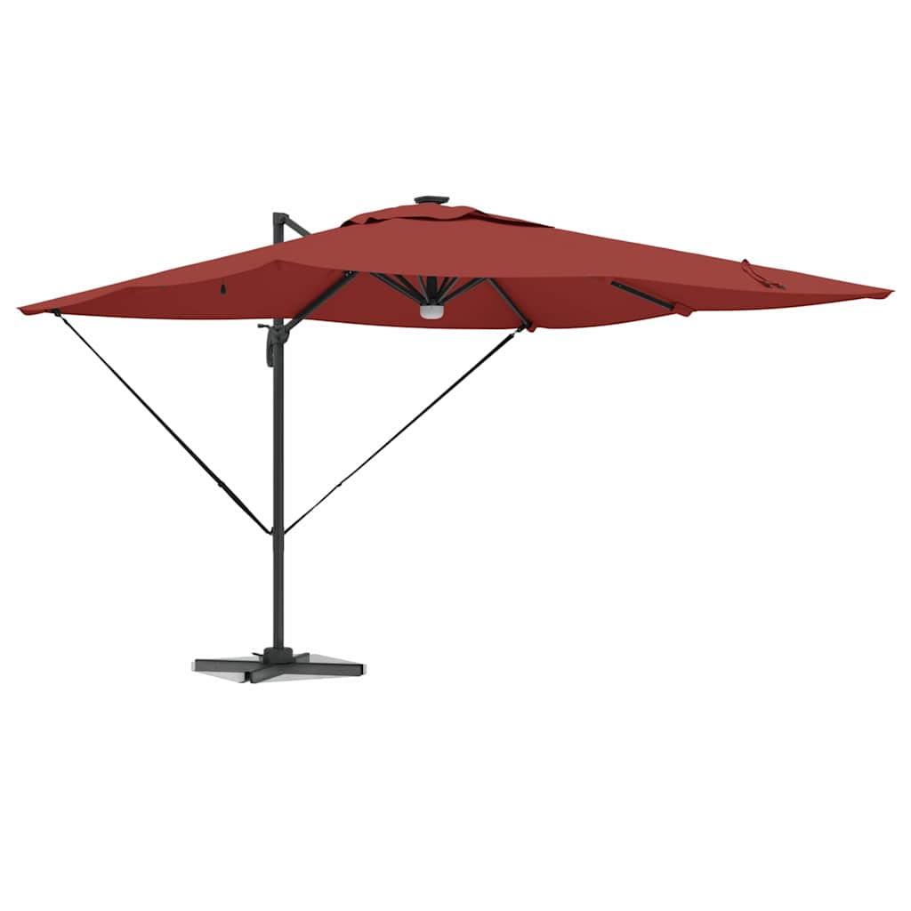 vidaXL Roma Parasol Red 286 x 284 x 270 cm Aluminium and Polyester