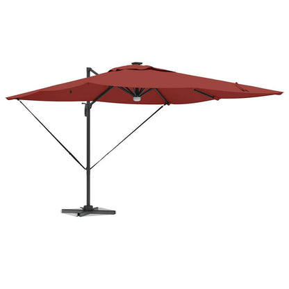 vidaXL Roma Parasol Red 286 x 284 x 270 cm Aluminium and Polyester