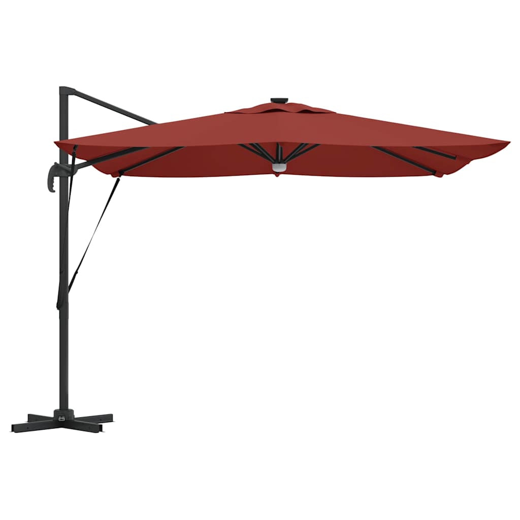 vidaXL Roma Parasol Red 286 x 284 x 270 cm Aluminium and Polyester