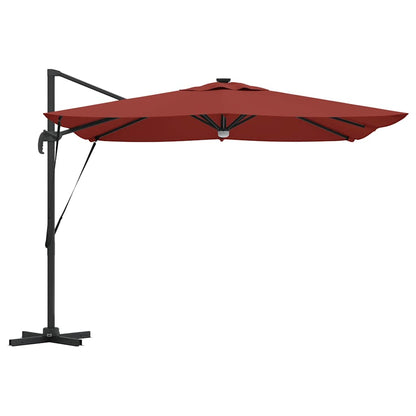 vidaXL Roma Parasol Red 286 x 284 x 270 cm Aluminium and Polyester
