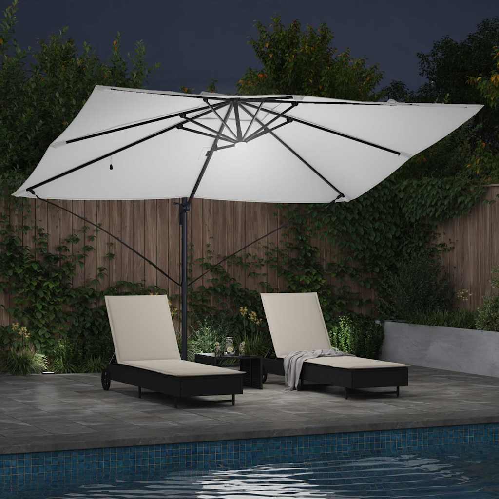vidaXL Umbrella Sand 351 x 250 x 253 cm Polyester and Aluminium