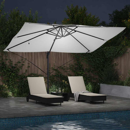 vidaXL Umbrella Sand 351 x 250 x 253 cm Polyester and Aluminium