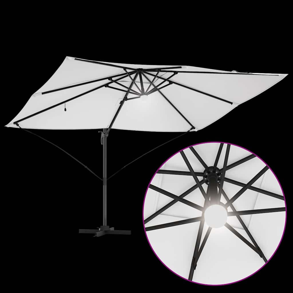 vidaXL Umbrella Sand 351 x 250 x 253 cm Polyester and Aluminium