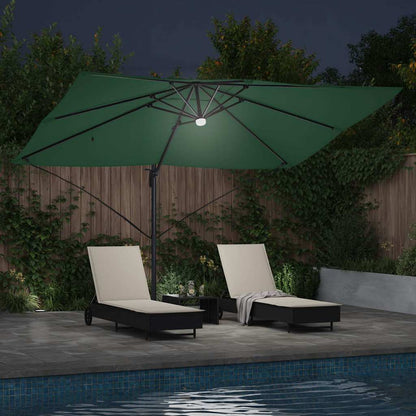 vidaXL Umbrella Green 351 x 250 x 253 cm Polyester and Aluminium