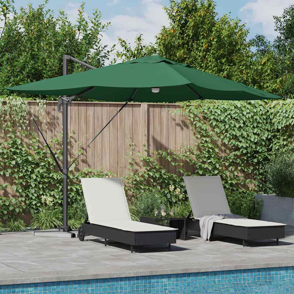 vidaXL Umbrella Green 351 x 250 x 253 cm Polyester and Aluminium