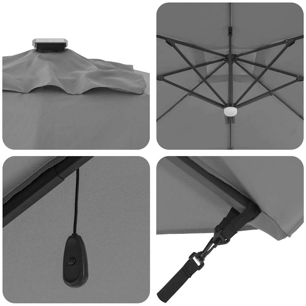 vidaXL Umbrella Anthracite 351 x 250 x 253 cm Polyester and Aluminium