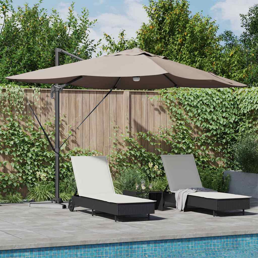 vidaXL Umbrella Taupe 351 x 250 x 253 cm Polyester and Aluminium