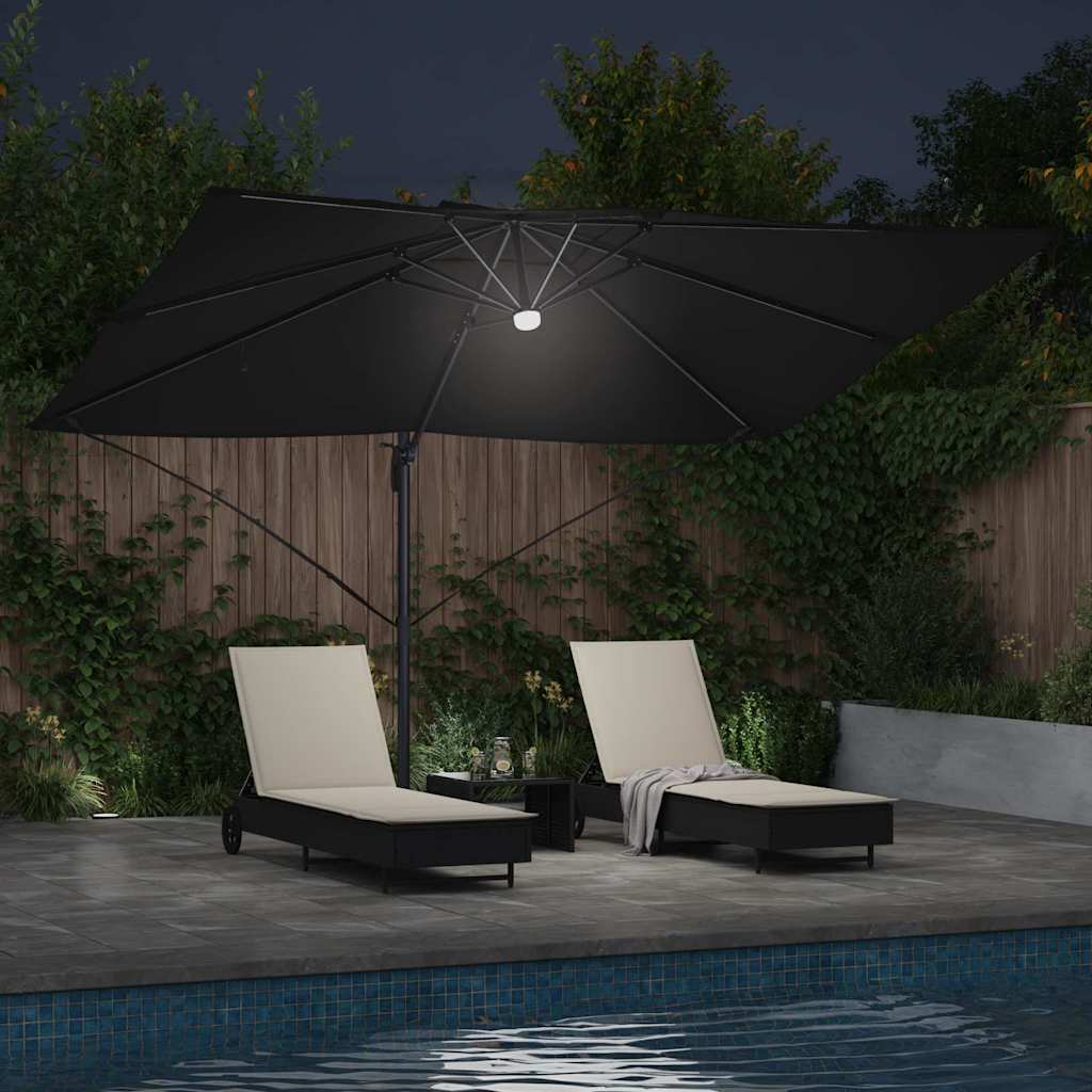 vidaXL Umbrella Black 351 x 250 x 253 cm Polyester and Aluminium