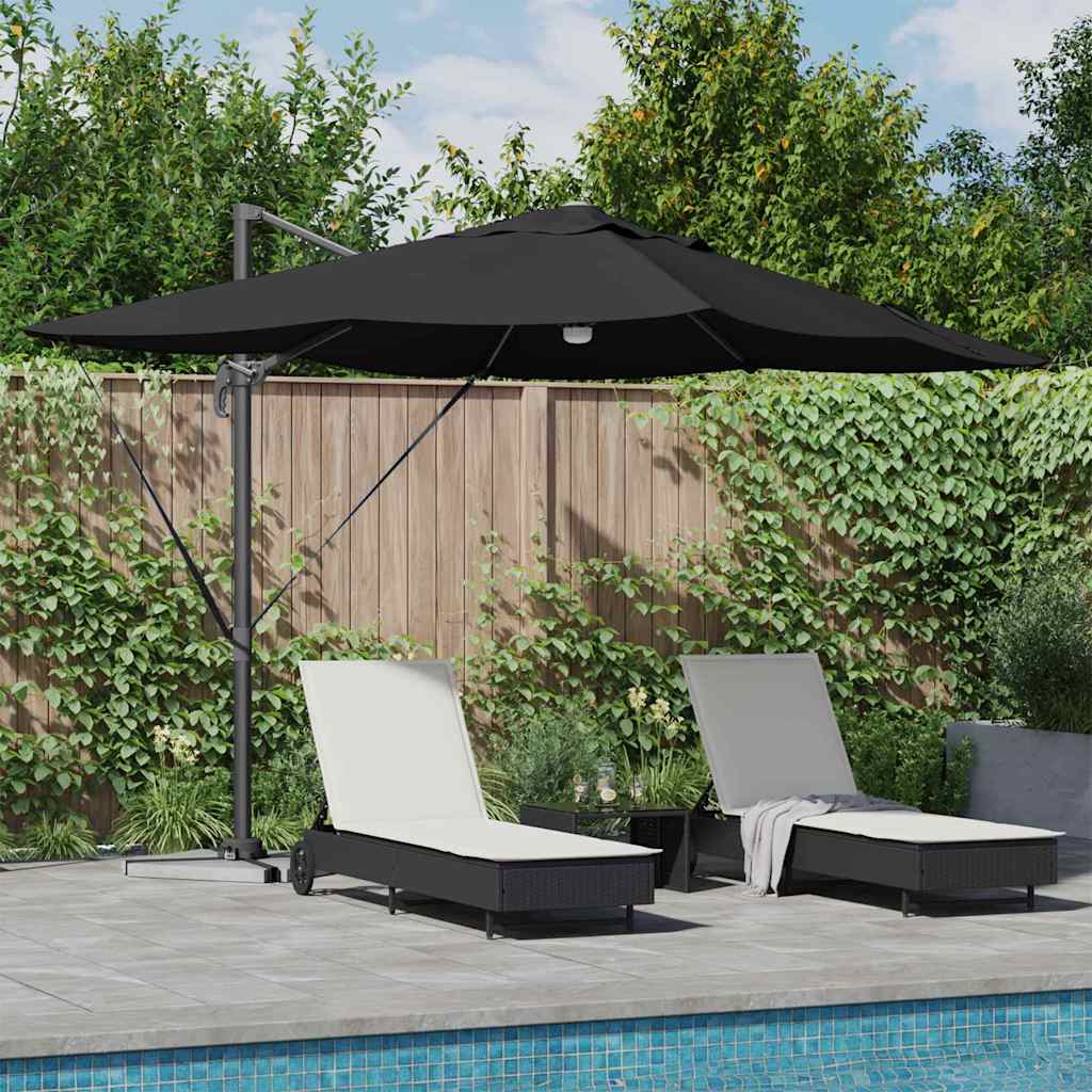 vidaXL Umbrella Black 351 x 250 x 253 cm Polyester and Aluminium