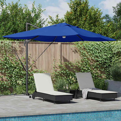 vidaXL Umbrella 351 x 250 x 253 cm Polyester and Aluminium Azurblau