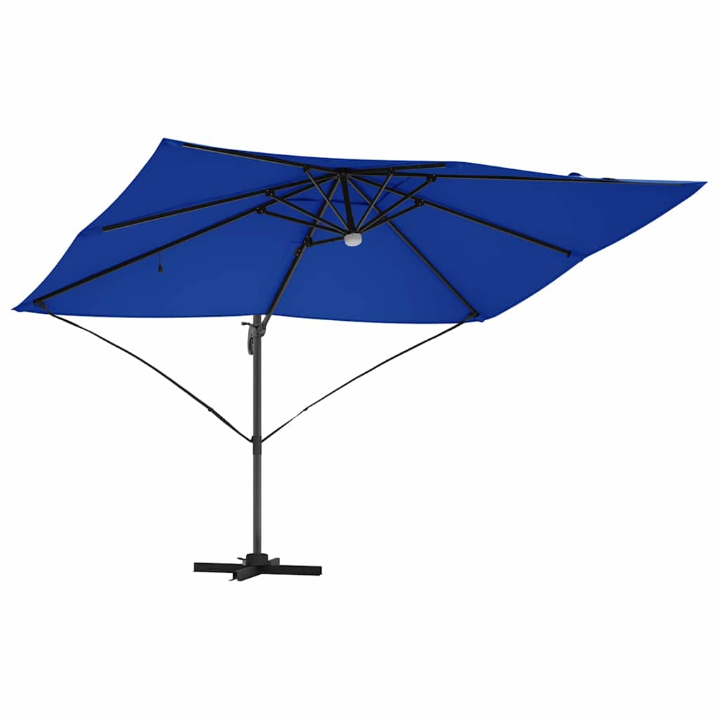 vidaXL Umbrella 351 x 250 x 253 cm Polyester and Aluminium Azurblau