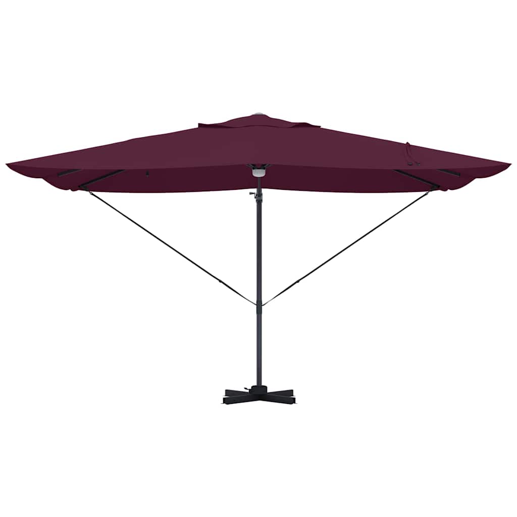 vidaXL Umbrella with LED Strip Lights Bordeaux Red 351 x 250 x 253 cm