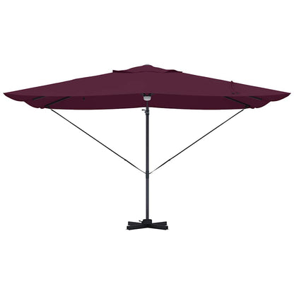 vidaXL Umbrella with LED Strip Lights Bordeaux Red 351 x 250 x 253 cm