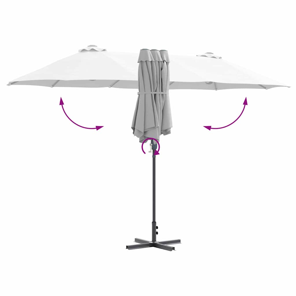 vidaXL Garden Parasol Sand 370 x 197 x 239 cm Polyester and Aluminium
