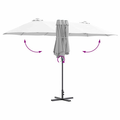 vidaXL Garden Parasol Sand 370 x 197 x 239 cm Polyester and Aluminium