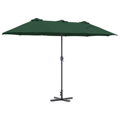 vidaXL Garden Parasol Green 370 x 197 x 239 cm Polyester and Aluminium
