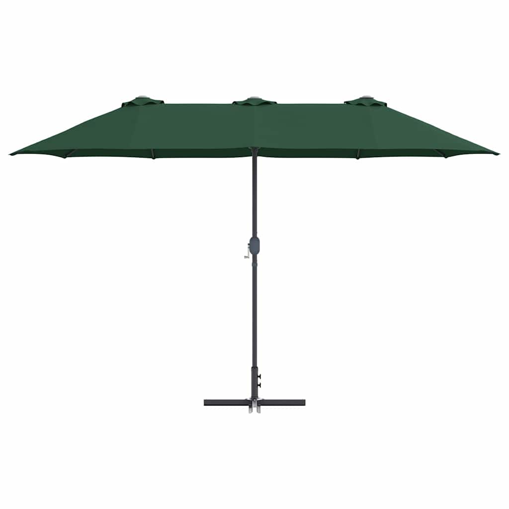 vidaXL Garden Parasol Green 370 x 197 x 239 cm Polyester and Aluminium